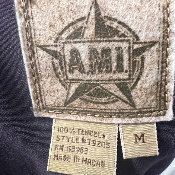 Vintage AMI Purple Overall Dress With Metall Accents And One Pocket Midi Medium - Picture 8 of 12